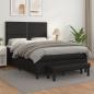 Preview: ARDEBO.de - Boxspringbett mit Matratze Schwarz 140x200 cm Kunstleder