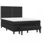 Preview: Boxspringbett mit Matratze Schwarz 140x200 cm Kunstleder