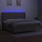 Preview: Boxspringbett mit Matratze & LED Taupe 200x200 cm Stoff