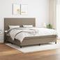 Preview: ARDEBO.de - Boxspringbett mit Matratze Taupe 200x200 cm Stoff