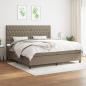 Preview: ARDEBO.de - Boxspringbett mit Matratze Taupe 200x200 cm Stoff