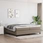 Preview: ARDEBO.de - Boxspringbett mit Matratze Taupe 200x200 cm Stoff