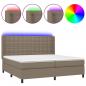 Preview: Boxspringbett mit Matratze & LED Taupe 200x200 cm Stoff