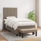 Preview: ARDEBO.de - Boxspringbett mit Matratze Taupe 80x200 cm Stoff