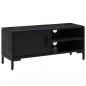 Preview: TV-Schrank Schwarz 90x30x40 cm Massivholz Kiefer