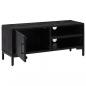 Preview: TV-Schrank Schwarz 90x30x40 cm Massivholz Kiefer