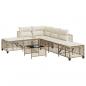 Preview: ARDEBO.de - 3-tlg. Garten-Ecksofa-Set mit Kissen Beige Poly Rattan