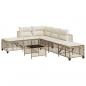 Preview: 3-tlg. Garten-Ecksofa-Set mit Kissen Beige Poly Rattan