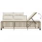 Preview: 3-tlg. Garten-Ecksofa-Set mit Kissen Beige Poly Rattan