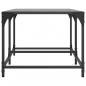 Preview: Couchtisch mit Glasplatte Schwarz 98,5x50x40 cm Stahl