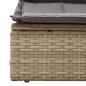 Preview: Doppel-Sonnenliege mit Dach und Auflagen Beige Poly Rattan