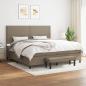 Preview: ARDEBO.de - Boxspringbett mit Matratze Taupe 200x200 cm Stoff