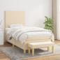 Preview: ARDEBO.de - Boxspringbett mit Matratze Creme 80x200 cm Stoff