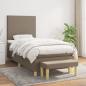 Preview: ARDEBO.de - Boxspringbett mit Matratze Taupe 100x200 cm Stoff