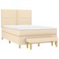 Preview: Boxspringbett mit Matratze Creme 140x190 cm Stoff