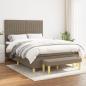 Preview: ARDEBO.de - Boxspringbett mit Matratze Taupe 140x190 cm Stoff