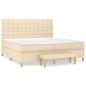 Preview: ARDEBO.de - Boxspringbett mit Matratze Creme 200x200 cm Stoff