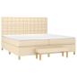 Preview: Boxspringbett mit Matratze Creme 200x200 cm Stoff