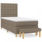 Preview: Boxspringbett mit Matratze Taupe 100x200 cm Stoff