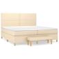 Preview: Boxspringbett mit Matratze Creme 200x200 cm Stoff