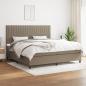 Preview: ARDEBO.de - Boxspringbett mit Matratze Taupe 200x200 cm Stoff