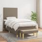 Preview: ARDEBO.de - Boxspringbett mit Matratze Taupe 90x190 cm Stoff