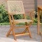 Preview: ARDEBO.de - Gartenstühle 2 Stk. Beige Massivholz Akazie und Poly Rattan