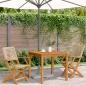 Preview: Gartenstühle 2 Stk. Beige Massivholz Akazie und Poly Rattan