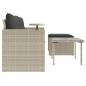 Preview: 3-tlg. Garten-Sofagarnitur mit Kissen Hellgrau Poly Rattan