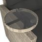 Preview: 3-tlg. Garten-Sofagarnitur mit Kissen Hellgrau Poly Rattan