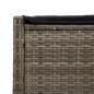 Preview: Doppel-Sonnenliege mit Kissen Grau Poly Rattan