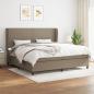 Preview: ARDEBO.de - Boxspringbett mit Matratze Taupe 200x200 cm Stoff