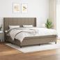 Preview: ARDEBO.de - Boxspringbett mit Matratze Taupe 200x200 cm Stoff