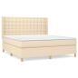 Preview: Boxspringbett mit Matratze Creme 160x200 cm Stoff