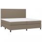 Preview: Boxspringbett mit Matratze & LED Taupe 200x200 cm Stoff