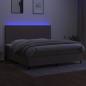 Preview: Boxspringbett mit Matratze & LED Taupe 200x200 cm Stoff