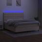 Preview: Boxspringbett mit Matratze & LED Creme 160x200 cm Stoff