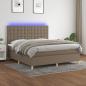 Preview: ARDEBO.de - Boxspringbett mit Matratze & LED Taupe 160x200 cm Stoff