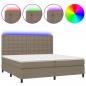 Preview: Boxspringbett mit Matratze & LED Taupe 200x200 cm Stoff