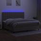 Preview: Boxspringbett mit Matratze & LED Taupe 200x200 cm Stoff