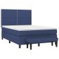 Preview: Boxspringbett mit Matratze Blau 140x190 cm Stoff