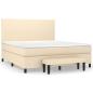 Preview: Boxspringbett mit Matratze Creme 160x200 cm Stoff