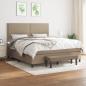 Preview: ARDEBO.de - Boxspringbett mit Matratze Taupe 160x200 cm Stoff