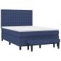 Preview: Boxspringbett mit Matratze Blau 140x190 cm Stoff