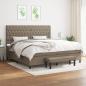 Preview: ARDEBO.de - Boxspringbett mit Matratze Taupe 200x200 cm Stoff