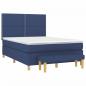 Preview: Boxspringbett mit Matratze Blau 140x190 cm Stoff