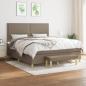 Preview: ARDEBO.de - Boxspringbett mit Matratze Taupe 160x200 cm Stoff