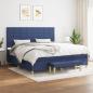 Preview: ARDEBO.de - Boxspringbett mit Matratze Blau 200x200 cm Stoff