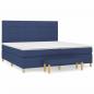 Preview: Boxspringbett mit Matratze Blau 200x200 cm Stoff