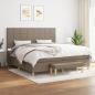 Preview: ARDEBO.de - Boxspringbett mit Matratze Taupe 200x200 cm Stoff